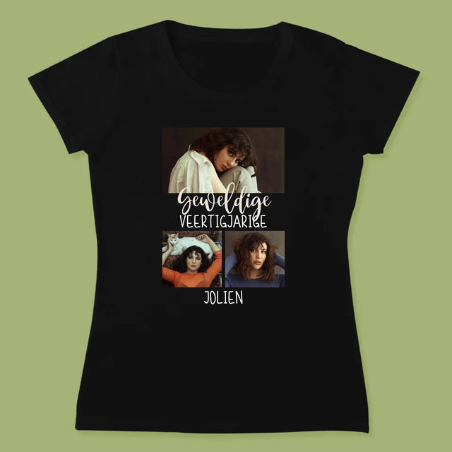 Fotocollage: Geweldige Veertigjarige, Vrouw - T-Shirt Voor Dames