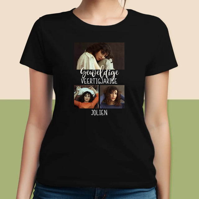 Fotocollage: Geweldige Veertigjarige, Vrouw - T-Shirt Voor Dames