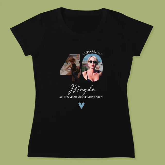 Woord Van Foto'S: 40E Verjaardag Mooie Momenten - T-Shirt Voor Dames