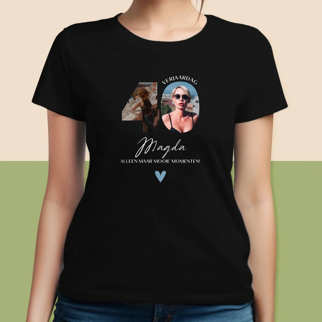 Woord Van Foto'S: 40E Verjaardag Mooie Momenten - T-Shirt Voor Dames
