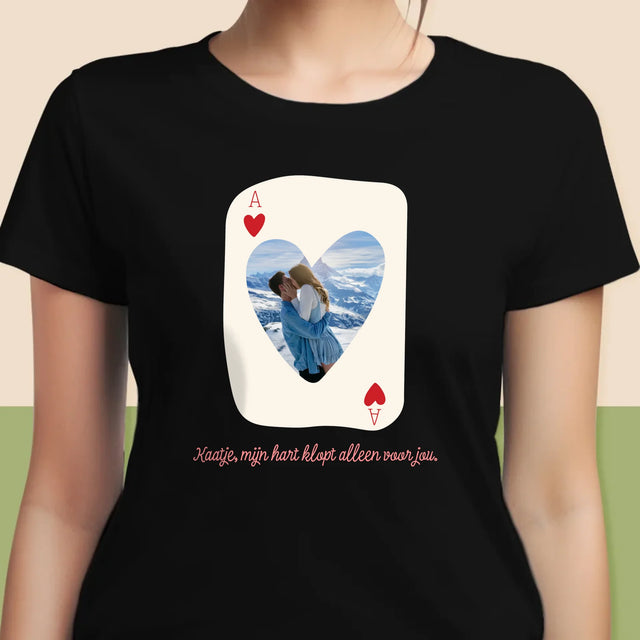 Foto En Handtekening: Valentijnkaart - T-Shirt Voor Dames
