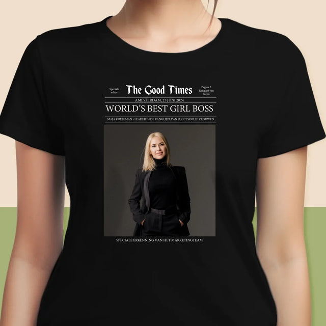 Omslag Van Tijdschrift: World’S Best Girl Boss - T-Shirt Voor Dames