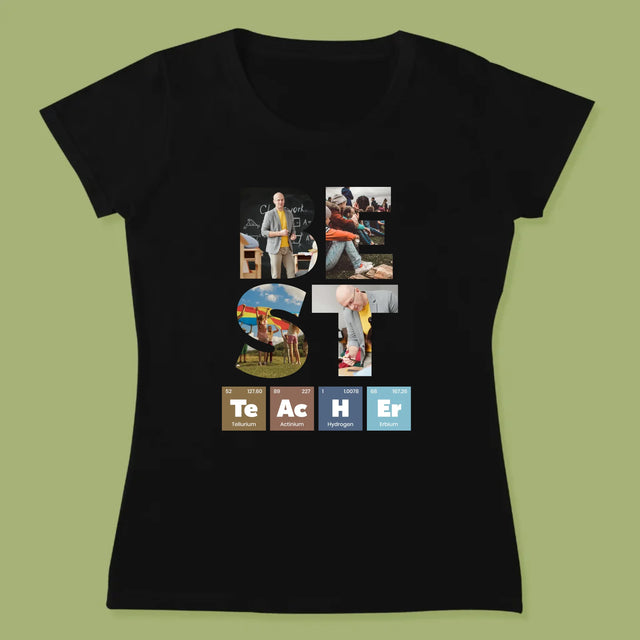 Woord Van Foto'S: Best Teacher Chemische Elementen - T-Shirt Voor Dames