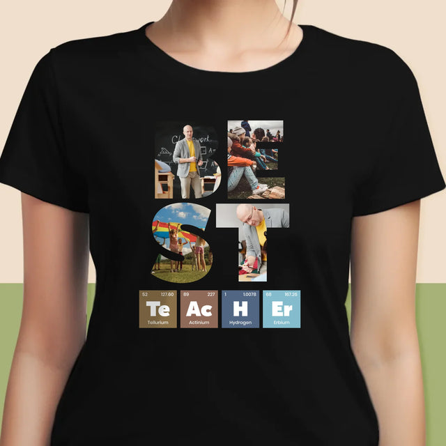 Woord Van Foto'S: Best Teacher Chemische Elementen - T-Shirt Voor Dames