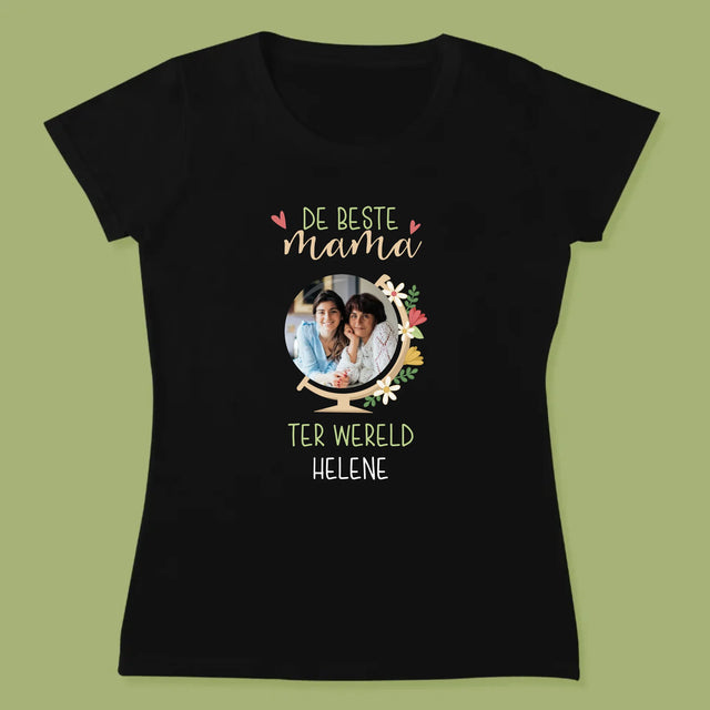 Foto En Handtekening: De Beste Mama Ter Wereld - T-Shirt Voor Dames