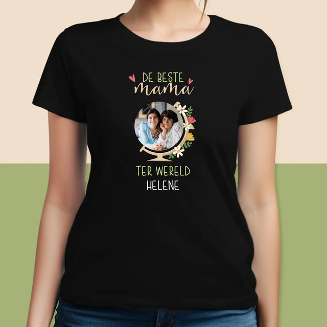 Foto En Handtekening: De Beste Mama Ter Wereld - T-Shirt Voor Dames