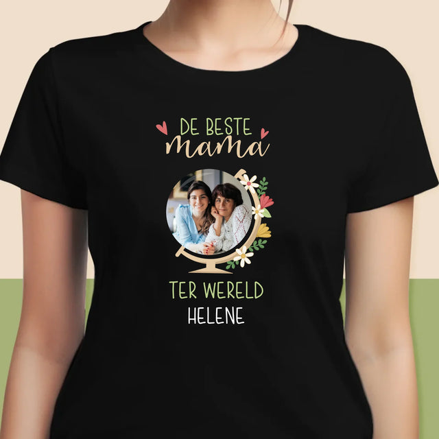 Foto En Handtekening: De Beste Mama Ter Wereld - T-Shirt Voor Dames
