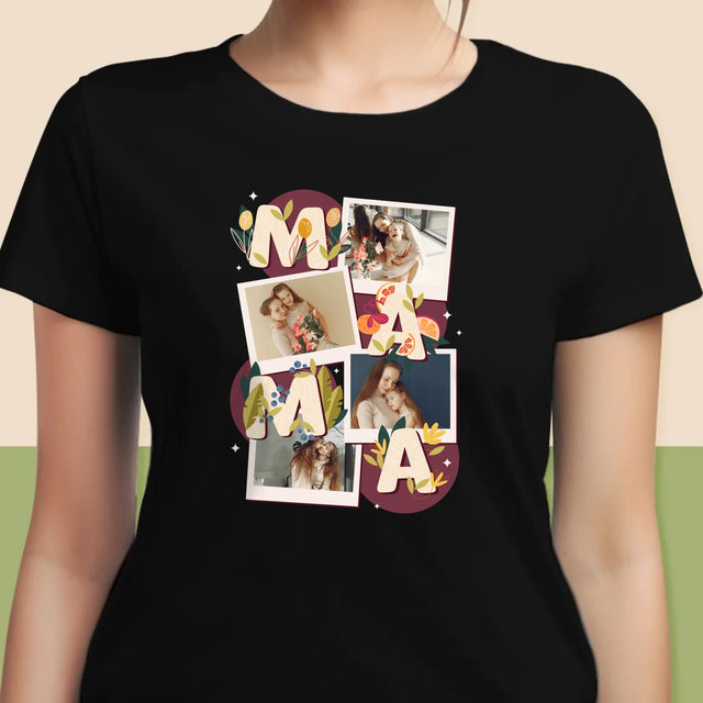Fotocollage: Letters Mama - T-Shirt Voor Dames