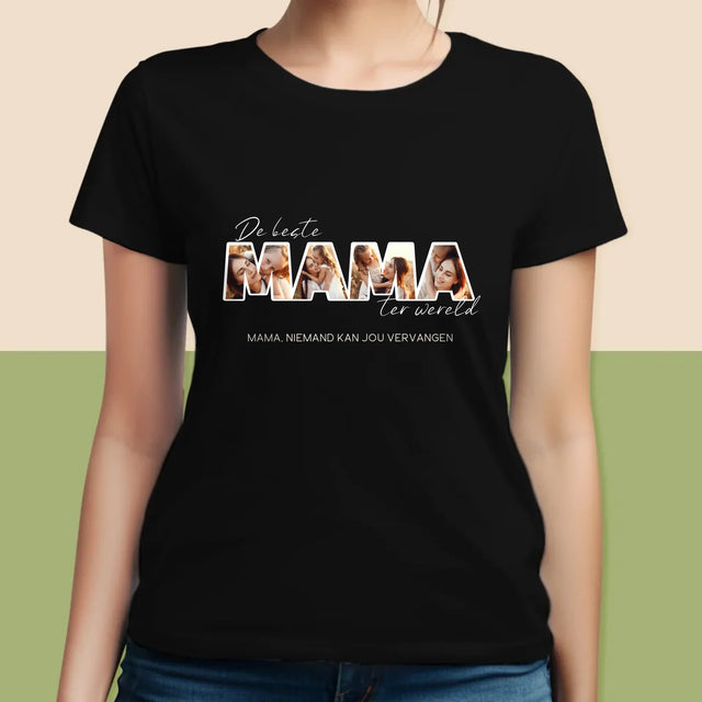 Woord Van Foto'S: Foto'S De Beste Mama Ter Wereld - T-Shirt Voor Dames