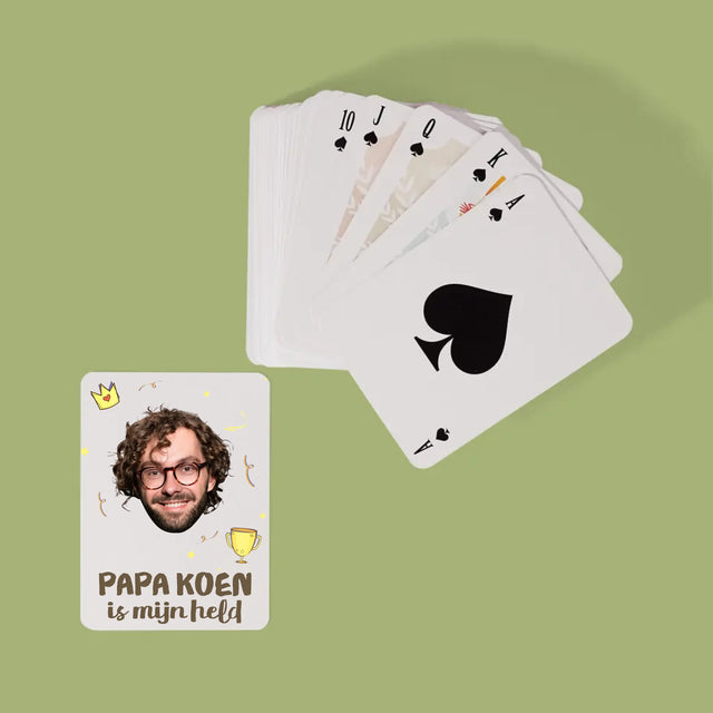Foto En Handtekening: Papa Een Held - Speelkaarten