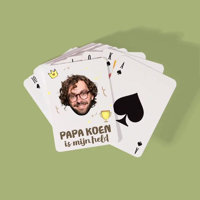 Foto En Handtekening: Papa Een Held - Speelkaarten