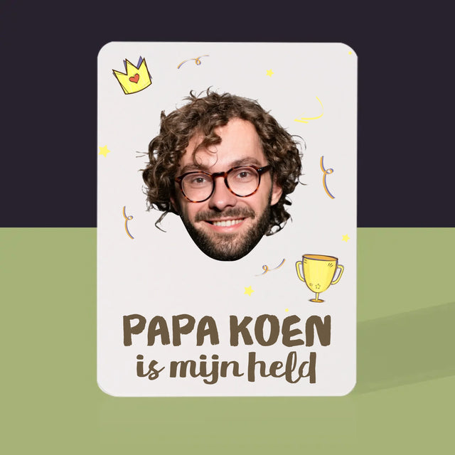 Foto En Handtekening: Papa Een Held - Speelkaarten