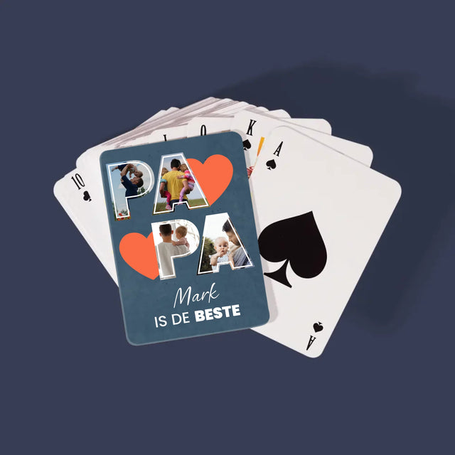 Fotocollage: Papa Is De Beste - Speelkaarten