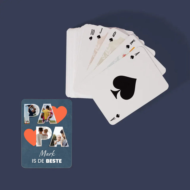Fotocollage: Papa Is De Beste - Speelkaarten