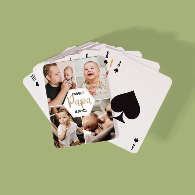 Fotocollage: Voor Onze Papa - Speelkaarten