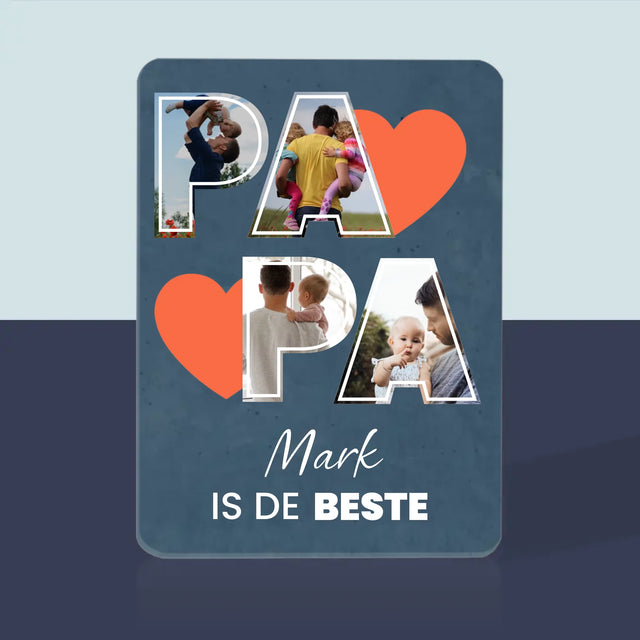 Fotocollage: Papa Is De Beste - Speelkaarten
