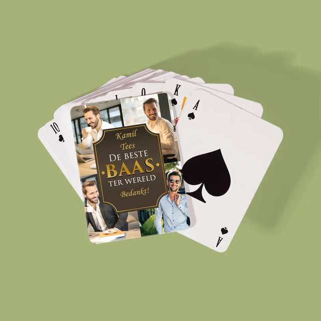 Fotocollage: De Beste Baas Ter Wereld - Speelkaarten