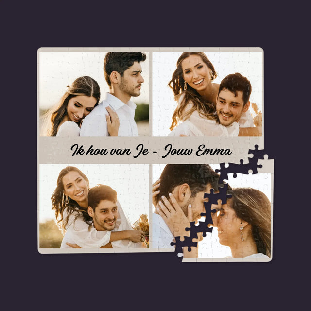 Fotocollage: 4 Foto'S En Handtekening - Puzzel