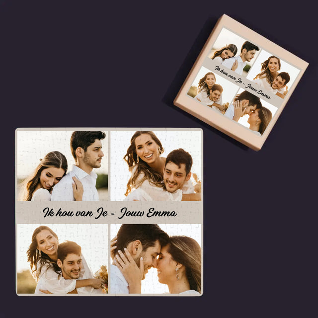 Fotocollage: 4 Foto'S En Handtekening - Puzzel