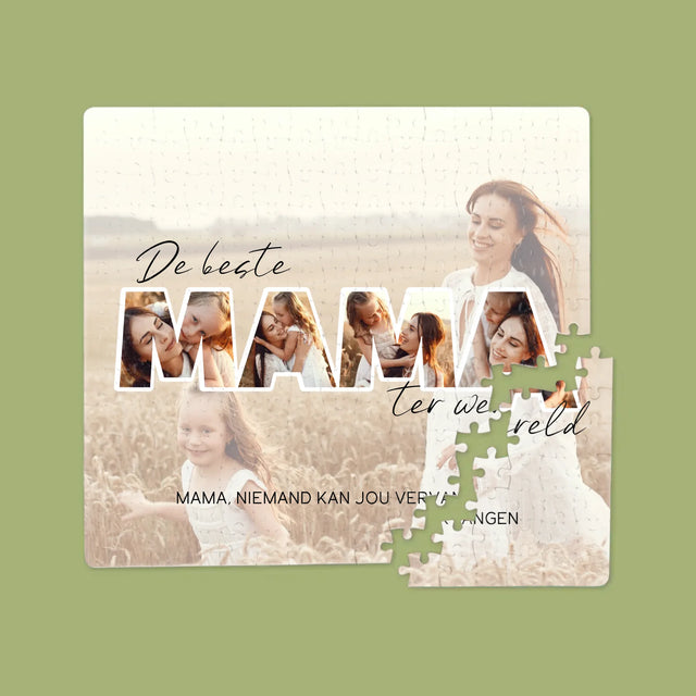 Woord Van Foto'S: Foto'S De Beste Mama Ter Wereld - Puzzel