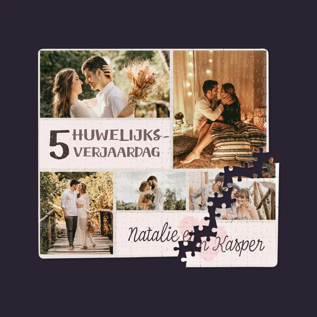 Fotocollage: 5De Huwelijksverjaardag - Puzzel