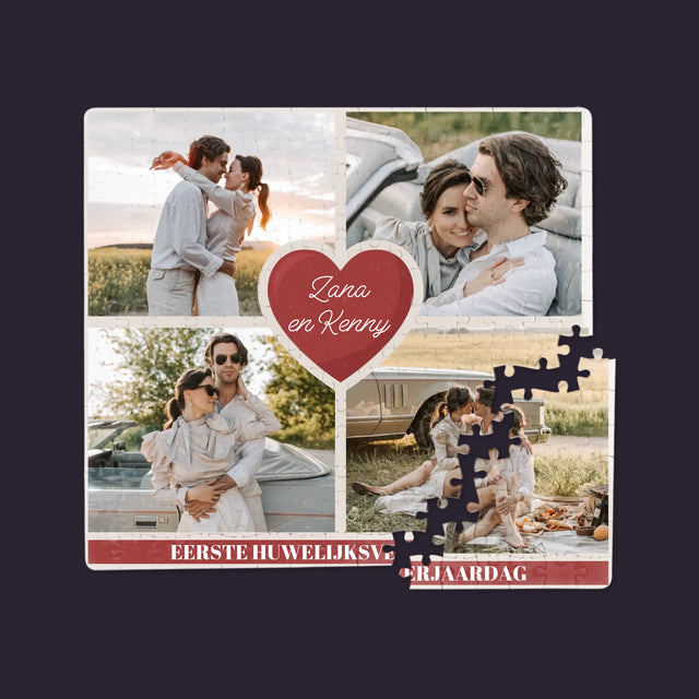 Fotocollage: 1 Jaar Samen - Puzzel