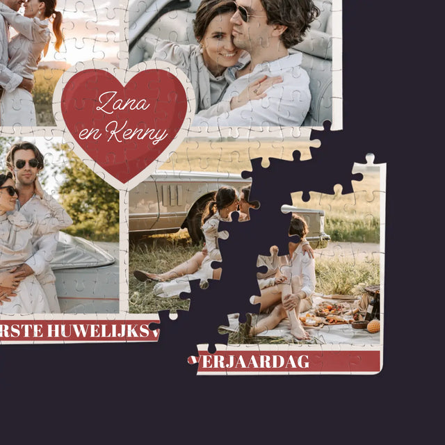 Fotocollage: 1 Jaar Samen - Puzzel