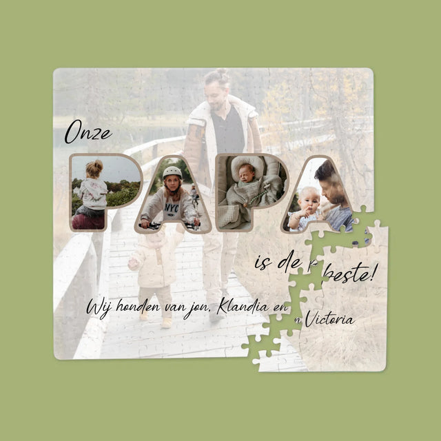 Woord Van Foto'S: Onze Papa Is De Beste - Puzzel