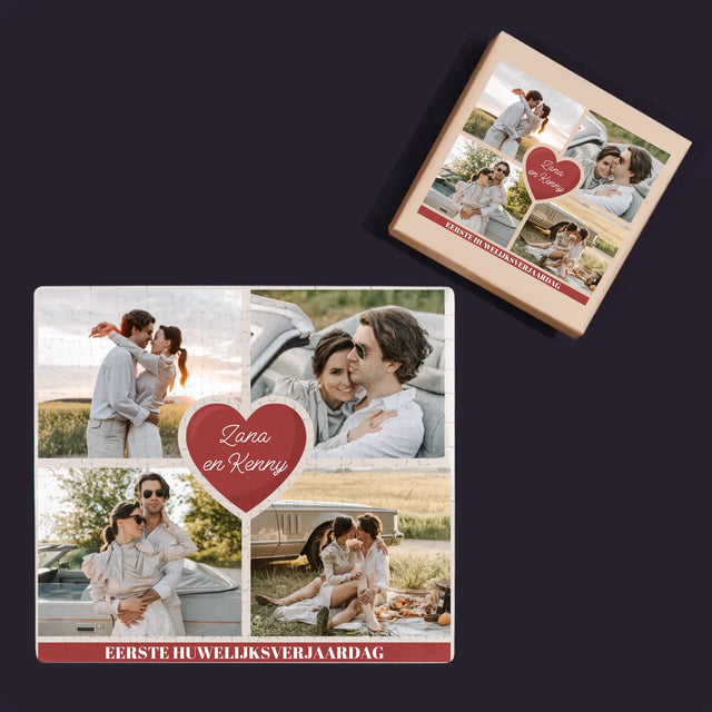 Fotocollage: 1 Jaar Samen - Puzzel