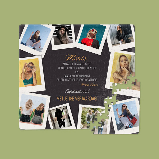 Fotocollage: Verjaardagswensen - Puzzel