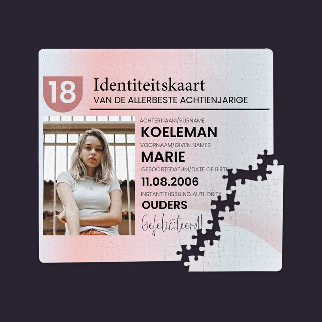 Foto En Handtekening: Identiteitskaart - Puzzel