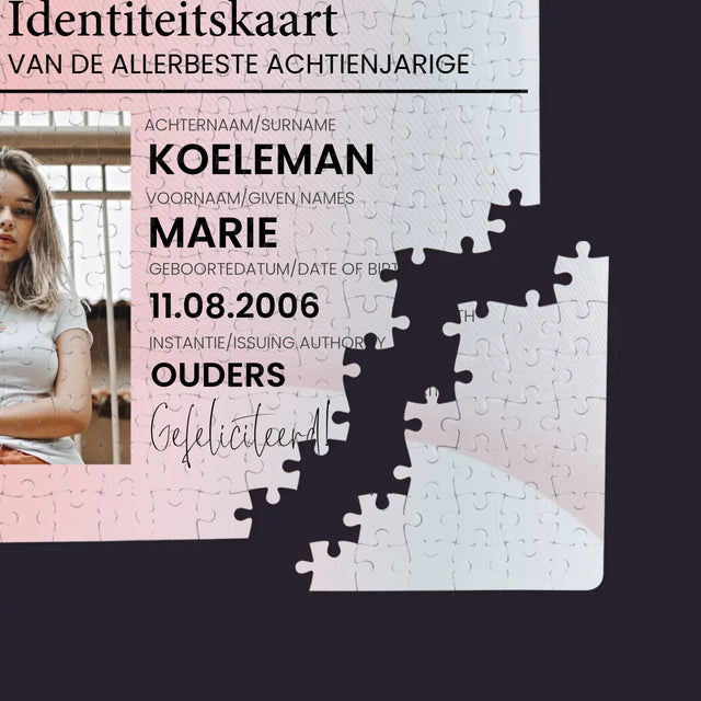 Foto En Handtekening: Identiteitskaart - Puzzel