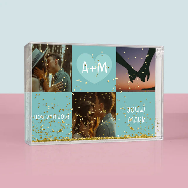 Fotocollage: Initialen Ik Hou Van Jou - Waterframe