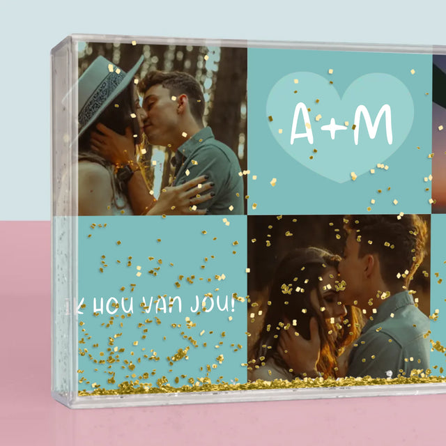 Fotocollage: Initialen Ik Hou Van Jou - Waterframe