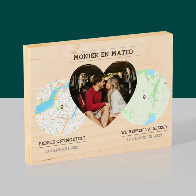 Stadsplastadsplattegrond: Onze Plekken - Afdruk Op Hout (Horizontaal)