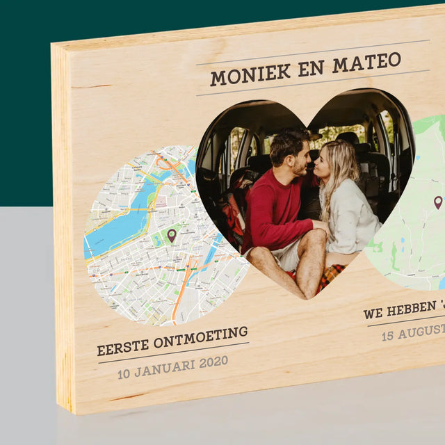 Stadsplastadsplattegrond: Onze Plekken - Afdruk Op Hout (Horizontaal)