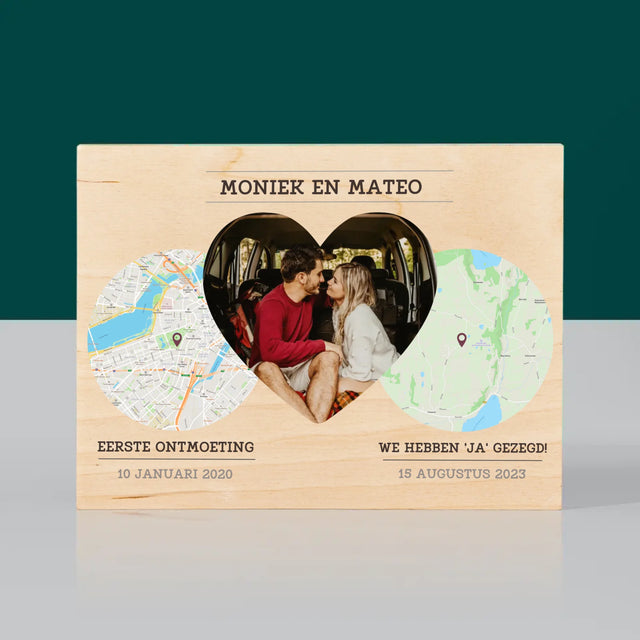 Stadsplastadsplattegrond: Onze Plekken - Afdruk Op Hout (Horizontaal)