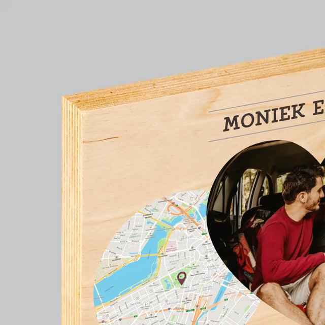 Stadsplastadsplattegrond: Onze Plekken - Afdruk Op Hout (Horizontaal)