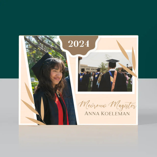 Fotocollage: Mevrouw Magister - Afdruk Op Hout (Horizontaal)