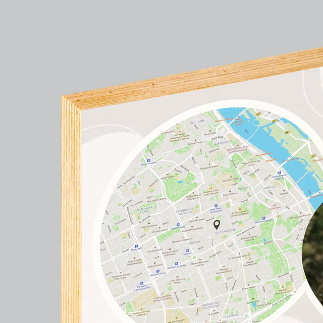 Stadsplastadsplattegrond: Vanaf Nu Voor Altijd - Afdruk Op Hout (Horizontaal)