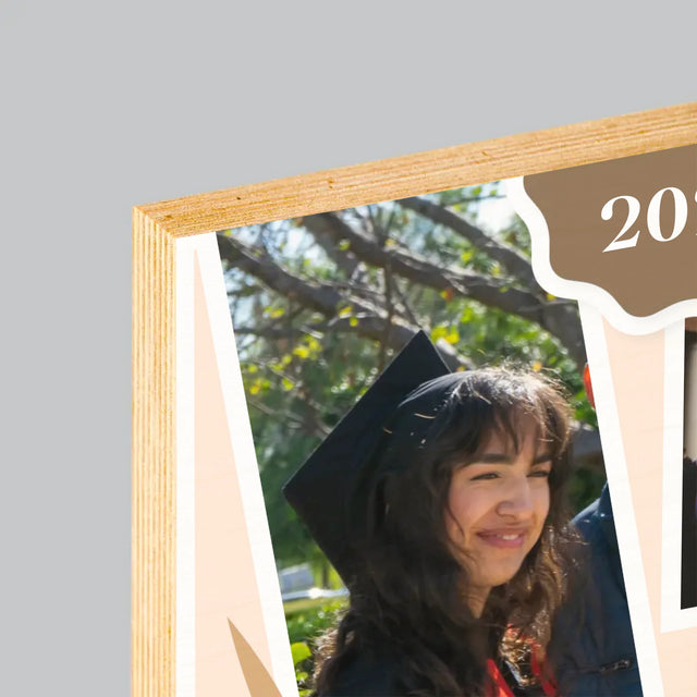 Fotocollage: Mevrouw Magister - Afdruk Op Hout (Horizontaal)