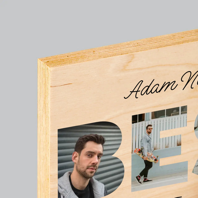 Woord Van Foto'S: Best Teacher - Afdruk Op Hout (Horizontaal)