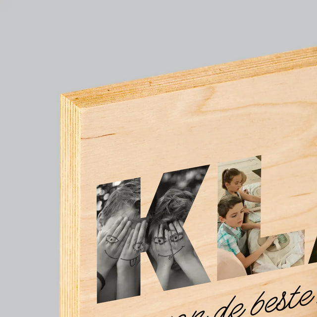 Woord Van Foto'S: Klas - Afdruk Op Hout (Horizontaal)