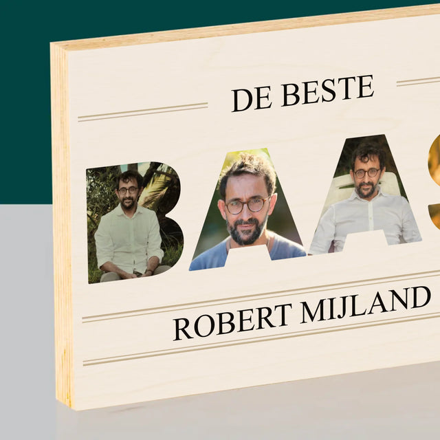 Woord Van Foto'S: De Beste Baas 2 - Afdruk Op Hout (Horizontaal)