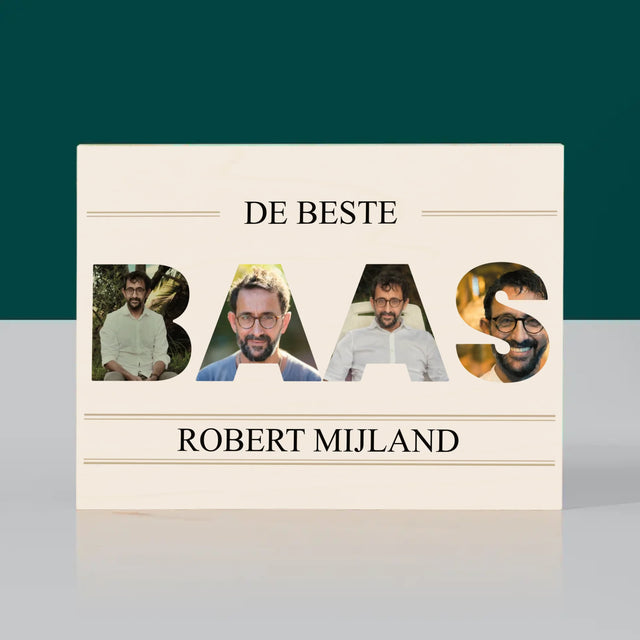 Woord Van Foto'S: De Beste Baas 2 - Afdruk Op Hout (Horizontaal)
