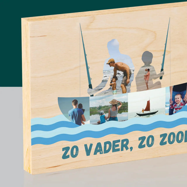 Vorm Van Foto'S: Zo Vader, Zo Zoon - Afdruk Op Hout (Horizontaal)