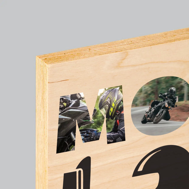 Woord Van Foto'S: Motolove - Afdruk Op Hout (Horizontaal)