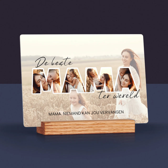 Woord Van Foto'S: Foto'S De Beste Mama Ter Wereld - Afdruk Op Acrylglas (Horziontaal)