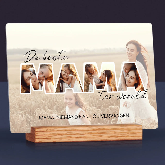 Woord Van Foto'S: Foto'S De Beste Mama Ter Wereld - Afdruk Op Acrylglas (Horziontaal)