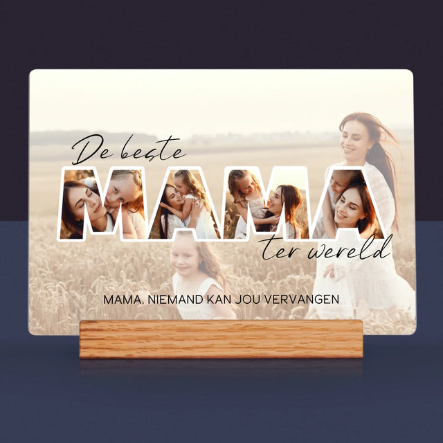 Woord Van Foto'S: Foto'S De Beste Mama Ter Wereld - Afdruk Op Acrylglas (Horziontaal)